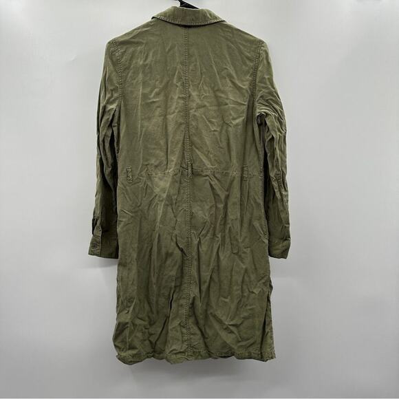 Anthropologie Cloth & Stone Olive Green Tencel Lyocell Utility Mini Dress Sz XS - Picture 5 of 10